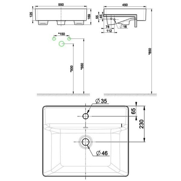 TERMURAH AMERICAN STANDARD WASTAFEL ACACIA E SUPASLEEK SEMI TANAM MEJA - Image 2