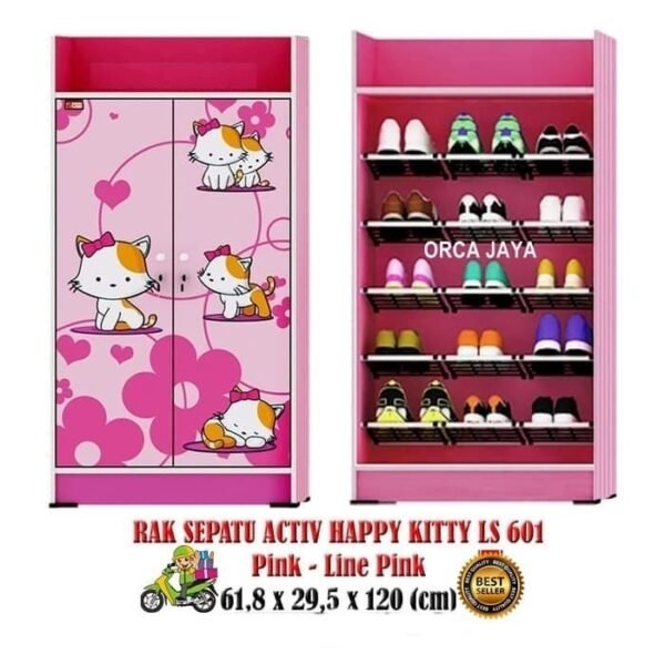TERMURAH ACTIV FURNITURE HAPPY KITTY LS 601 LEMARI RAK SEPATU ANAK