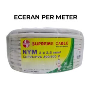 TERMURAH SUPREME KABEL LISTRIK NYM 2X2.5 TUNGGAL ECERAN PER METER