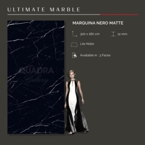 TERMURAH QUADRA GRANIT 320 X 160 BIG SIZE MARQUINA NERO MATTE