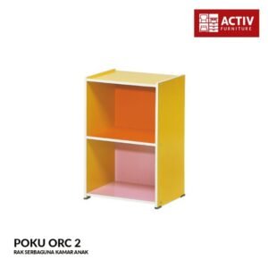 TERMURAH ACTIV FURNITURE POKU ORC 2 LEMARI RAK BUKU 2 SUSUN 40 X 60 CM