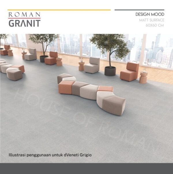 TERMURAH ROMAN GRANIT 60 X 60 GT603522R DVENETI GRIGIO - Image 2