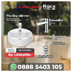 TERMURAH ROCA PROMO PAKET WASTAFEL THE GAP 40 CM ATAS MEJA BULAT