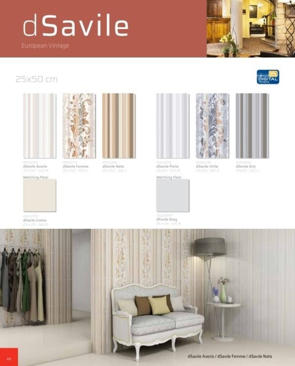 TERMURAH ROMAN KERAMIK 25 X 50 W52224 DSAVILE AVORIO - Image 3