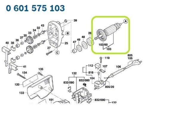 TERMURAH 1604010B6R BOSCH ARMATURE GSG 300 / SPARE PART