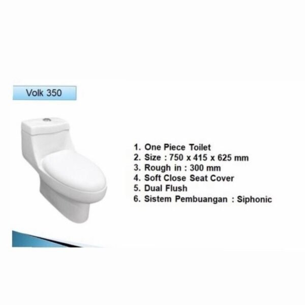 TERMURAH VOLK 350WT CLOSET DUDUK / MONOBLOK PUTIH ONE PIECES - Image 3
