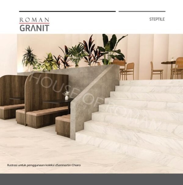 TERMURAH ROMAN GRANIT STEP TILE 30 X 120 BGTB2018 DSANMARTIN CHIARO - Image 2