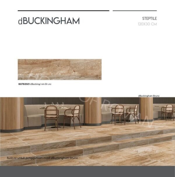 TERMURAH ROMAN GRANIT STEP TILE 30 X 120 BGTB2021 DBUCKINGHAM BRUNO - Image 3