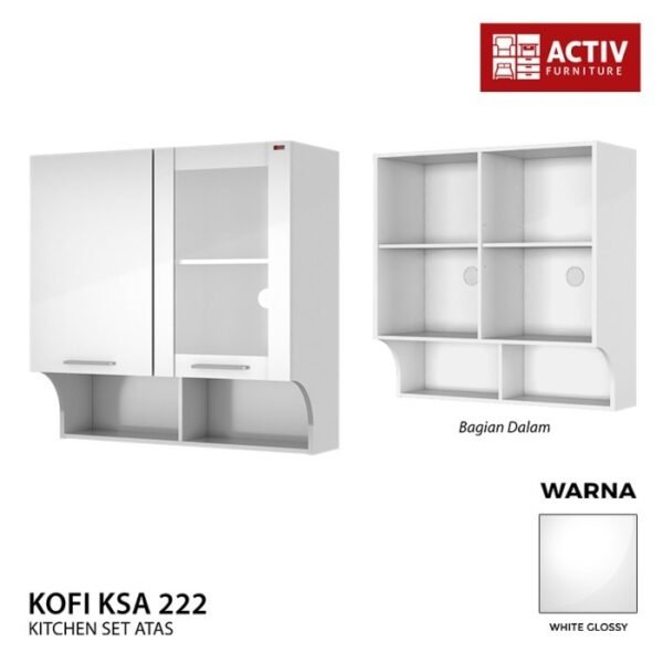 TERMURAH ACTIV FURNITURE KOFI KSA 222 LEMARI DAPUR ATAS 2 PINTU - Image 3