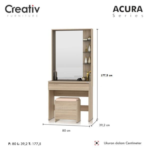 TERMURAH ACTIV FURNITURE ACURA MR 80 X 178 CM MEJA RIAS KOSMETIK SET - Image 2