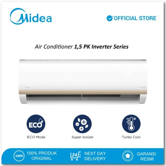 TERMURAH AC MIDEA INVERTER MSIAF-12CRDN2 1.5 PK 1 1/2 PK
