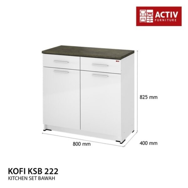 TERMURAH ACTIV FURNITURE KOFI KSB 222 LEMARI DAPUR BAWAH 2 PINTU - Image 2