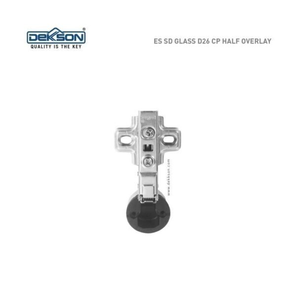 TERMURAH DEKKSON Engsel Lemari HYD ES SD GLASS D26 HALF OVERLAY CP