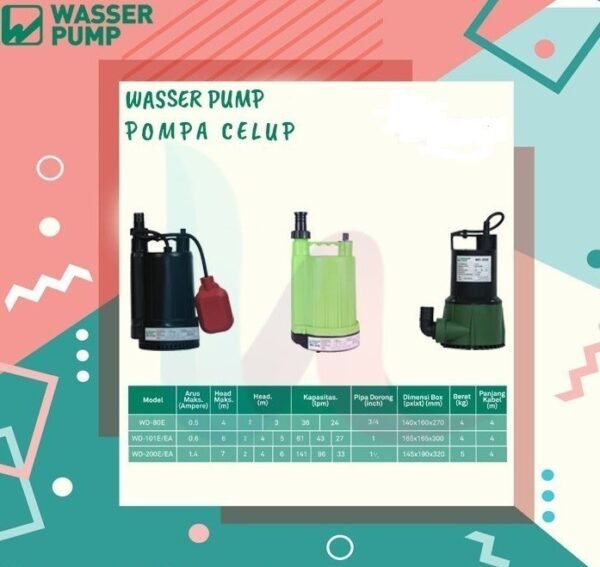 TERMURAH WASSER WD 80 E 80 W Pompa Celup Bersih Drainase Submersible - Image 3