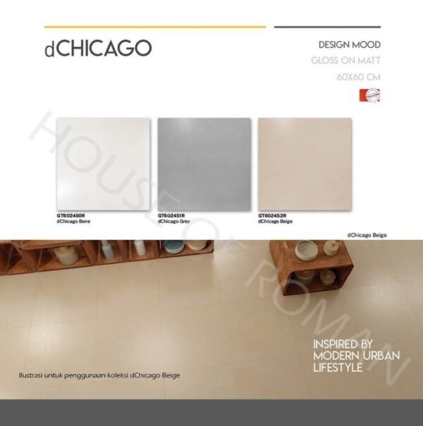 TERMURAH ROMAN GRANIT 60 X 60 GT602452R DCHICAGO BEIGE - Image 4