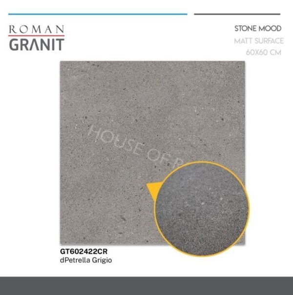 TERMURAH ROMAN GRANIT 60 X 60 GT602422CR DPETRELLA GRIGIO - Image 3