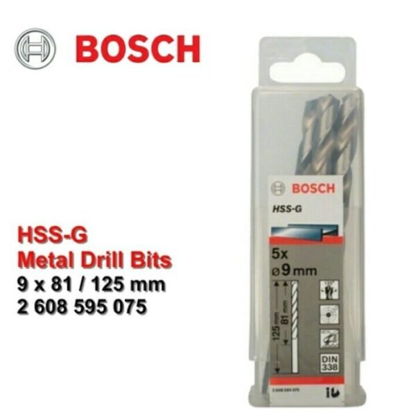 TERMURAH BOSCH MATA BOR HSS-G METAL DRILL BIT 9.0 MM X 5 PCS - Image 2