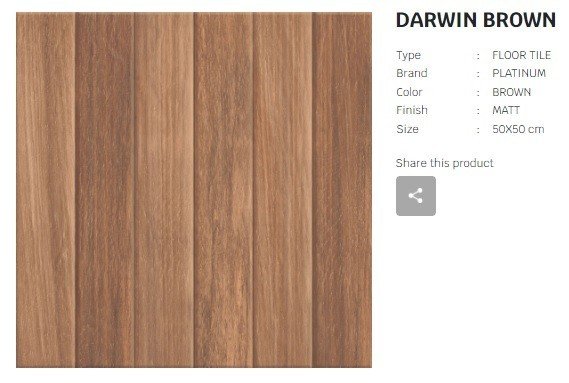 TERMURAH PLATINUM KERAMIK 50/50 DARWIN BROWN - Image 2