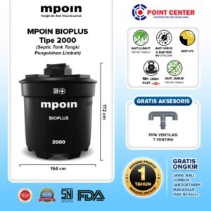 TERMURAH MPOIN BIOPLUS 2000L - TANGKI SEPTIC TANK HITAM