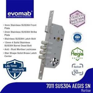 TERMURAH BADAN KUNCI / MORTISE BARREL SUS 304 AEGIS SERIES 7011-B50SS