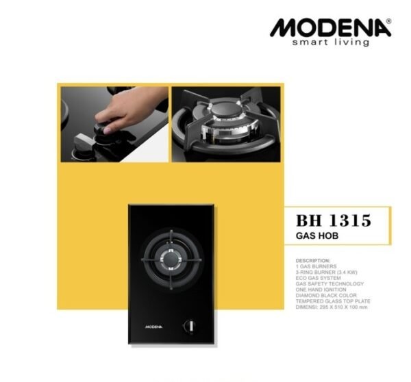 TERMURAH MODENA BH 1315 KOMPOR TANAM GAS / BUILT IN GAS HOB - Image 3