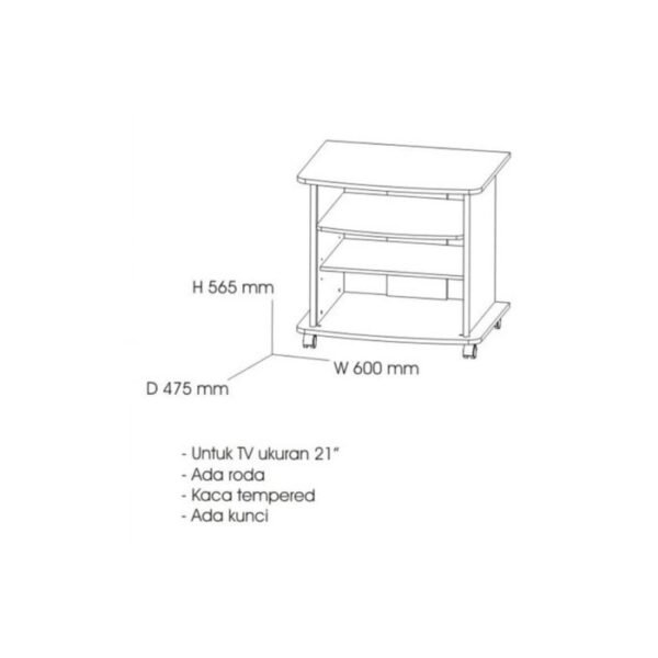 TERMURAH ACTIV FURNITURE RACK BOM 510 RAK MEJA BUFFET TV 14 - 21 INCH - Image 2