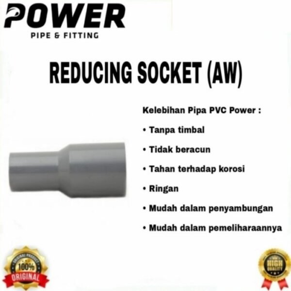 TERMURAH POWER REDUCING SOCKET 3" x 2" PIPA PVC (AW) - Image 3