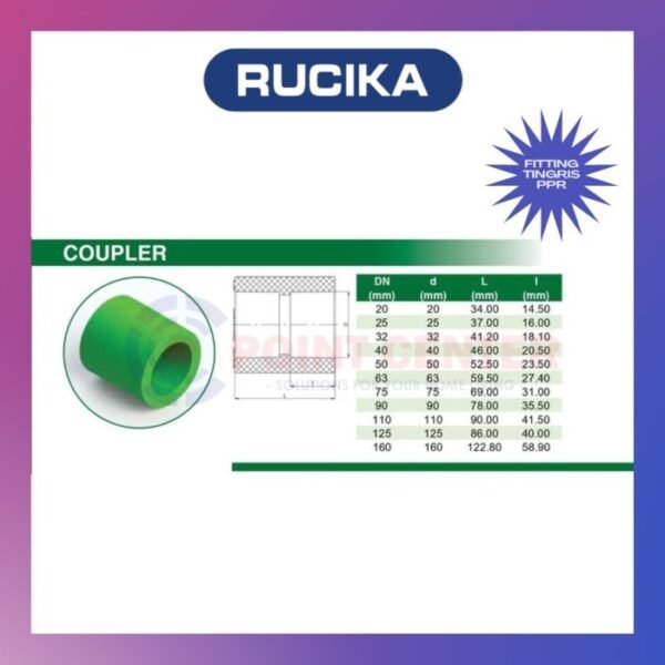TERMURAH SOCK SOK PPR 1" 1 INCH 32MM COUPLER 32MM RUCIKA TIGRIS - Image 4