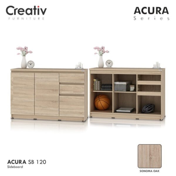 TERMURAH ACTIV FURNITUR ACURA SB 120 X 80 CM NAKAS LEMARI MEJA SAMPING - Image 2