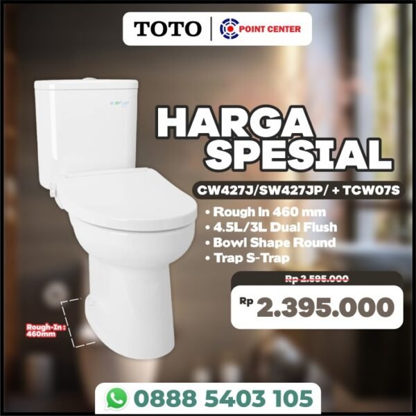 TERMURAH TOTO PROMO KLOSET DUDUK CW427J /SW427+TCW07S