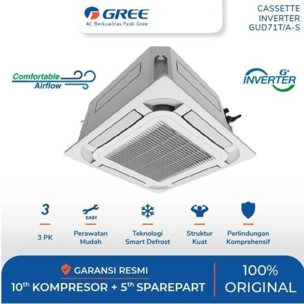 TERMURAH GREE 3 PK GUD71T/A-S U-MATCH CASSETTE INVERTER