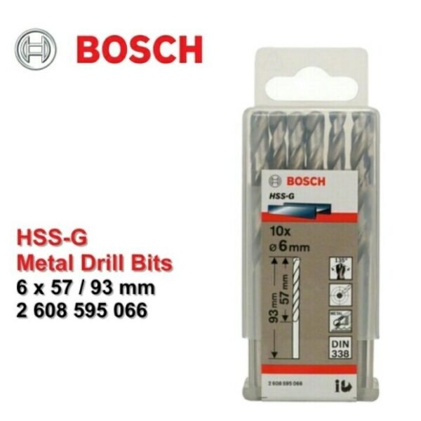 TERMURAH BOSCH MATA BOR HSS-G METAL DRILL BIT 6.0 MM X 10 PCS - Image 2