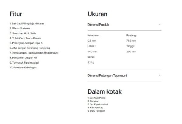 TERMURAH Bak cuci piring Modena KS 4200 MUST KS 4200MUST KS4200MUST - Image 3
