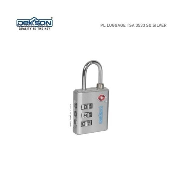 TERMURAH DEKKSON Gembok Koper Padlock Luggage TSA 3533 SQ Silver - Image 2