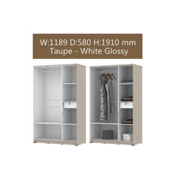 TERMURAH ACTIV FURNITURE KOFI LP 307 LEMARI PAKAIAN 3 PINTU KACA - Image 3