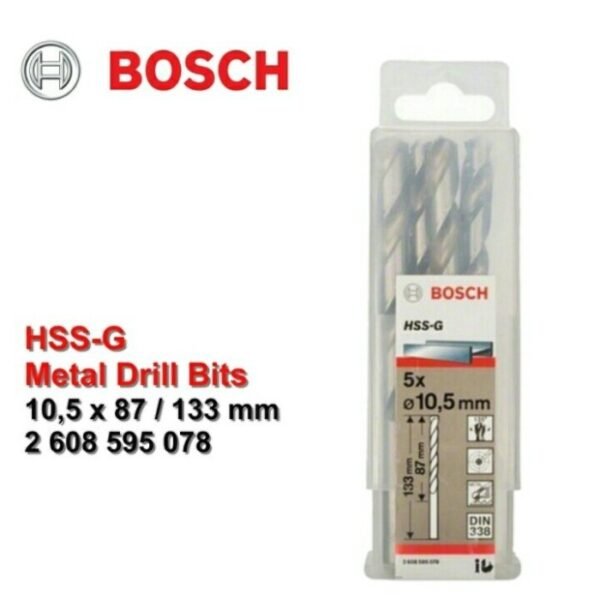 TERMURAH Bosch Mata Bor HSS-G Metal Drill Bit 10.5 MM X 5 PCS - Image 2