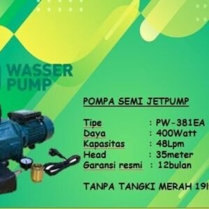 TERMURAH WASSER PW 381 EAWT Pompa Semi Jet Pump (Tanpa Tabung)