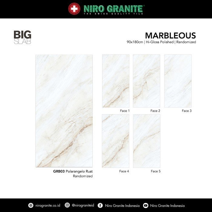 TERMURAH NIRO GRANIT 90 X 180 GRB03 BIG SLAB MARBLEOUS HIGLOSS POLISHE - Image 2