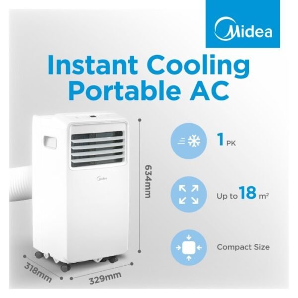 TERMURAH AC MIDEA PORTABLE MPHA-05CRN7 0.5PK 1/2 PK - Image 2