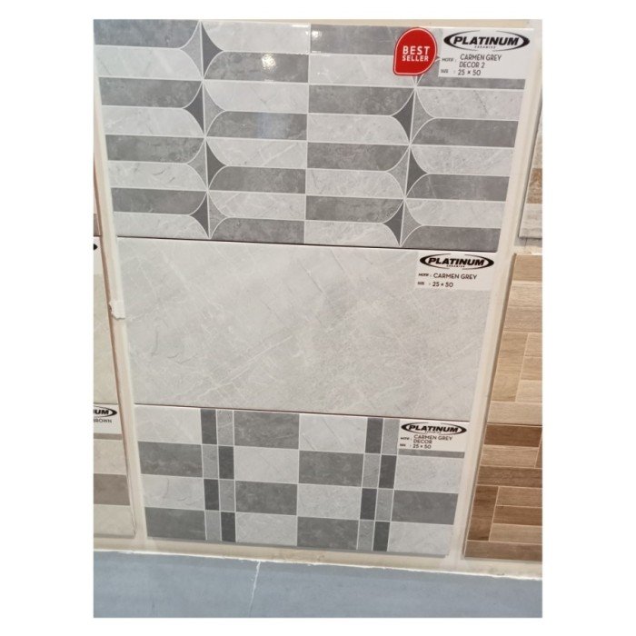 TERMURAH PLATINUM KERAMIK 25/50 CARMEN GREY DECOR - Image 2