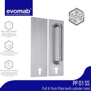 TERMURAH TARIKAN PLAT HANDLE PUSH AND PULL PLATE LUBANG SILINDER PP-01