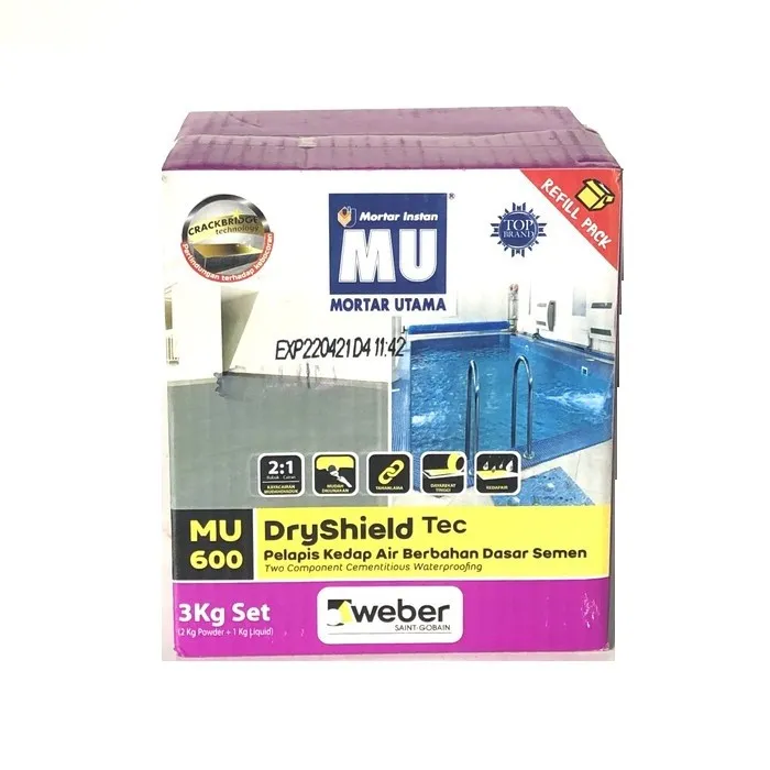 TERMURAH MORTAR UTAMA MU-600 DRYSHIELD PELAPIS KEDAP AIR 3KG SET