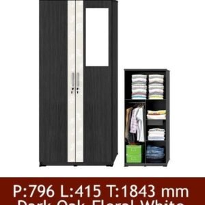 TERMURAH ACTIV FURNITURE SPIN LP 222 LEMARI PAKAIAN 2 PINTU KAYU KACA