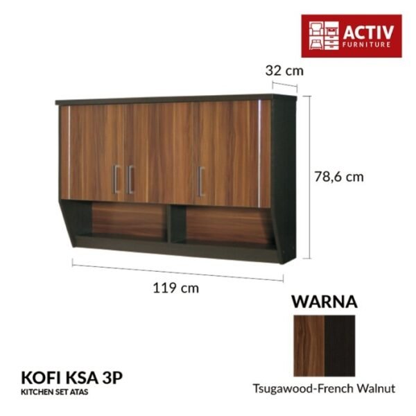 TERMURAH ACTIV FURNITURE KOFI KSA 3P LEMARI DAPUR ATAS 3 PINTU - Image 2