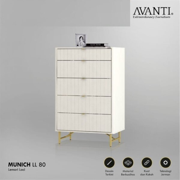 TERMURAH ACTIV FURNITURE AVANTI MUNICH LL 80 LEMARI 5 SUSUN MINIMALIS