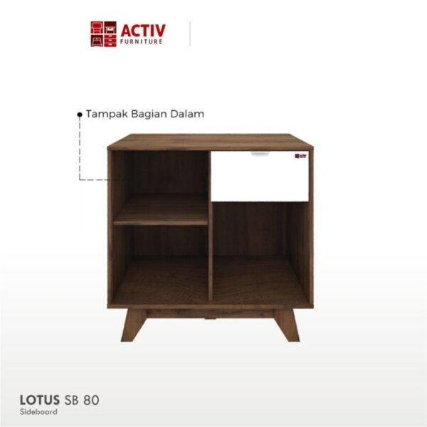 TERMURAH ACTIV FURNITURE LOTUS SB 80 X 75 CM NAKAS MEJA SAMPING BED - Image 5