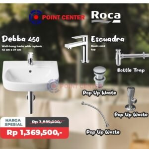 TERMURAH ROCA PROMO PAKET LENGKAP WASTAFEL DEBBA 45 X 37 NON PEDESTAL