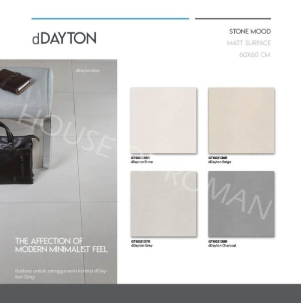TERMURAH ROMAN GRANIT 60 X 60 GT602138R DDAYTON CHARCOAL - Image 3