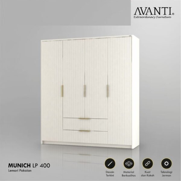 TERMURAH ACTIV FURNITURE AVANTI MUNICH LP 400 LEMARI BAJU MINIMALIS