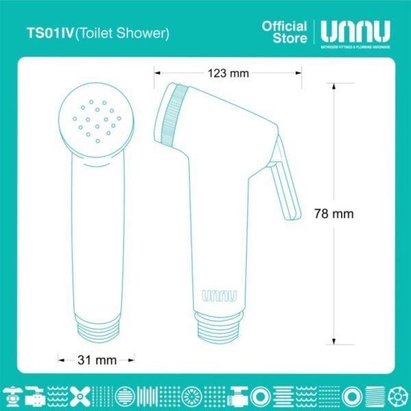 TERMURAH UNNU TOILET JET SHOWER - TS01IV IVORY - Image 3